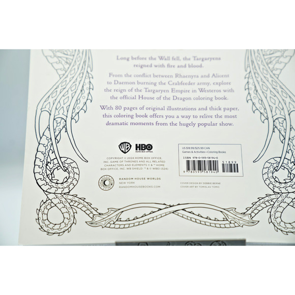 House of the Dragon Official Coloring Book Game of Thrones HBO 2024 - Picture 4 of 8